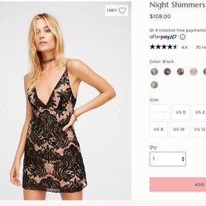 Free People Night Shimmers Mini Dress